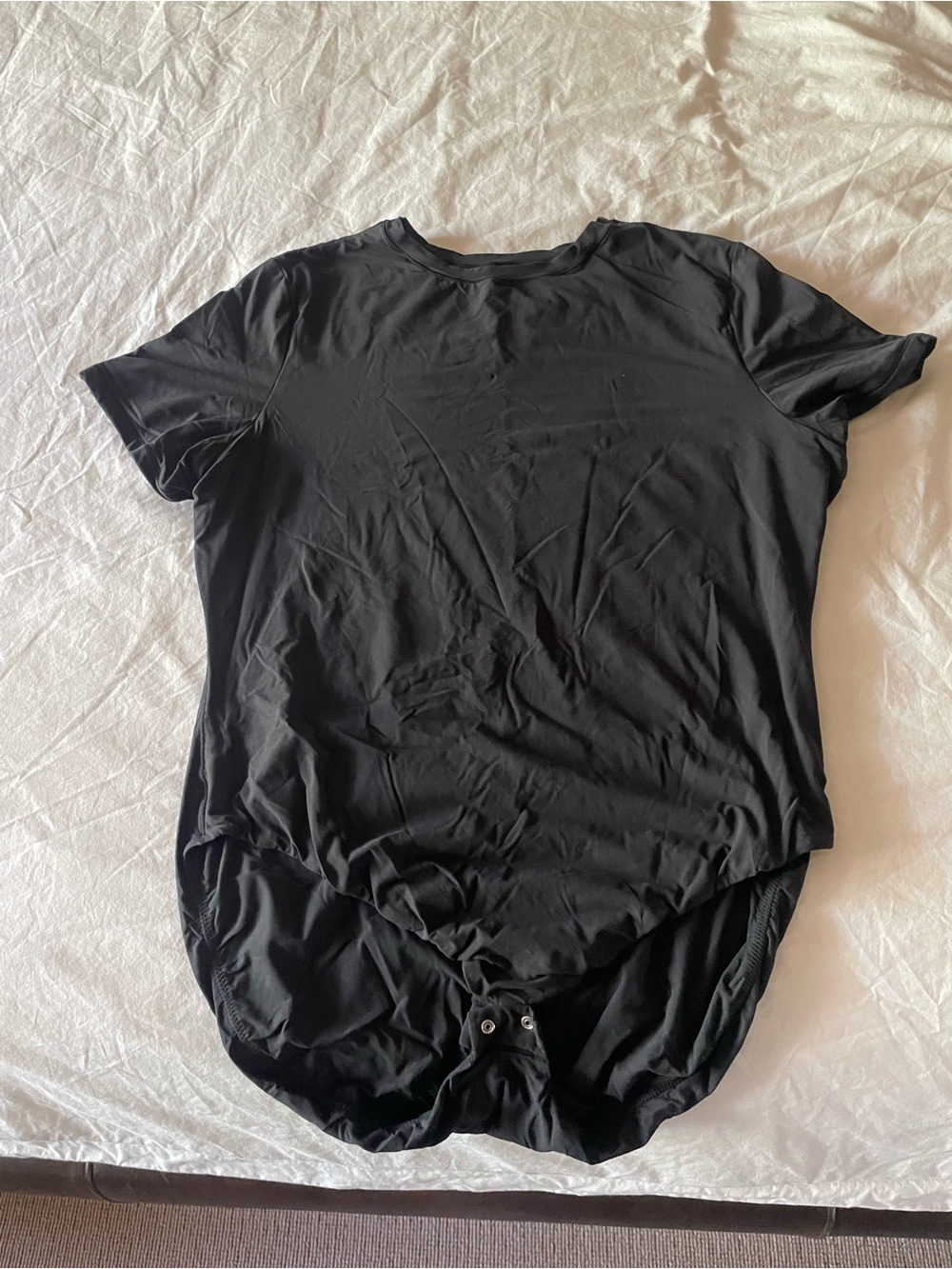 SKIMS Charcoal Grey Short Sleeve Bodysuit.
